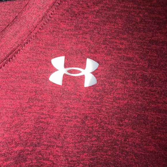 Under Armour Women's Burgundy V-Neck Tee - Picture 3 of 4